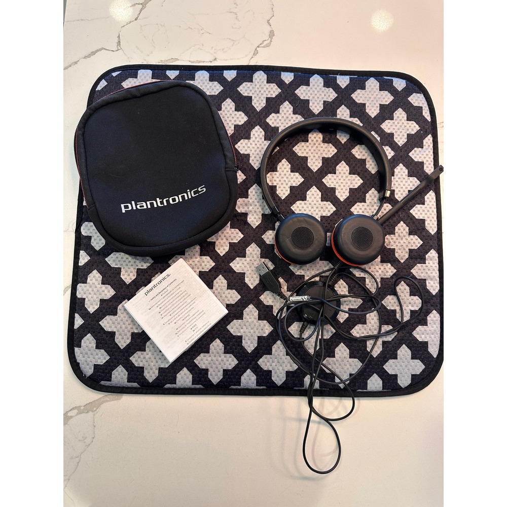 Jabra Evolve 40 MS Stereo Wired On-Ear Headset USB-A Noise Canceling Mic Black